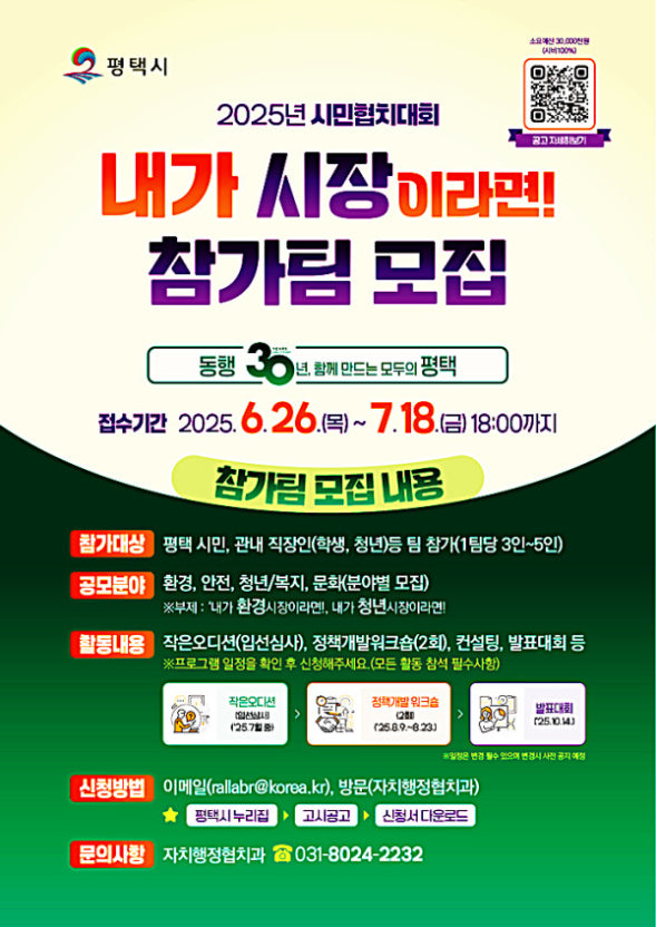 2025년 시민협치대회 '내가 시장이라면!' 참가자 모집