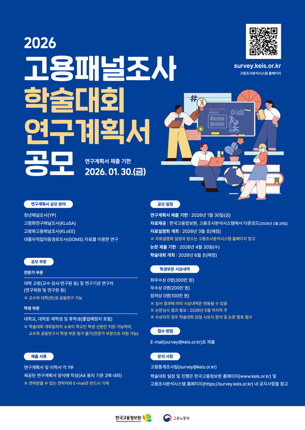 2026 고용패널조사 학술대회 연구계획서 공모