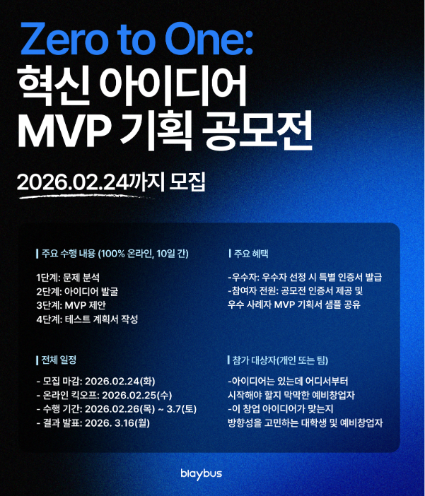 Zero to One: 혁신 아이디어 MVP 기획 공모전