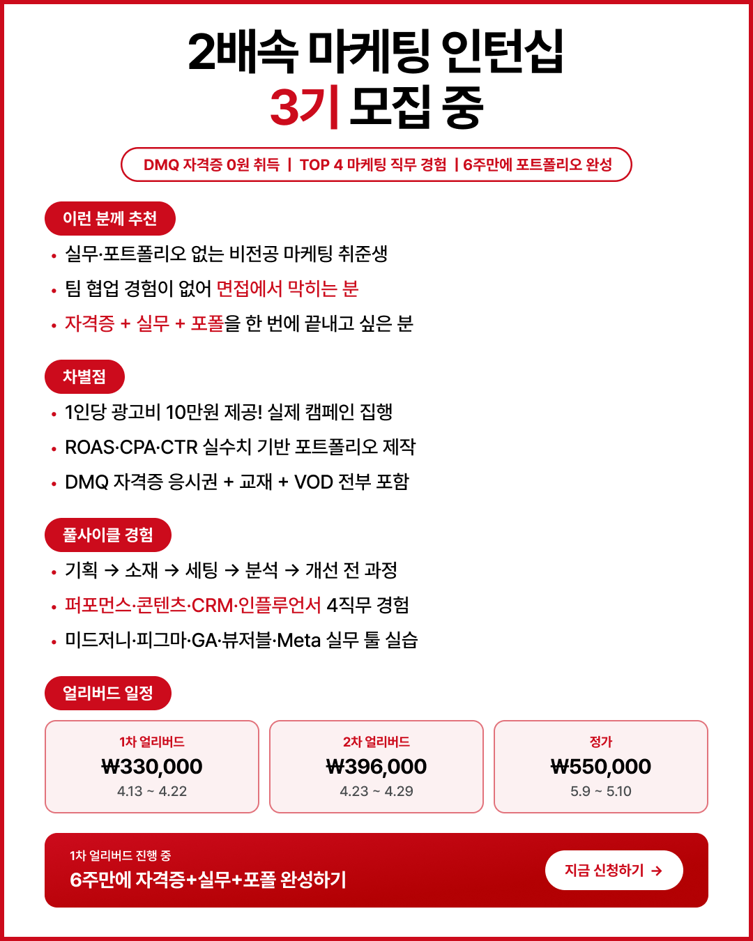 [2배속 마케팅 인턴십 3기] 6주 만에 끝내는 마케터 취업 올인원 패키지