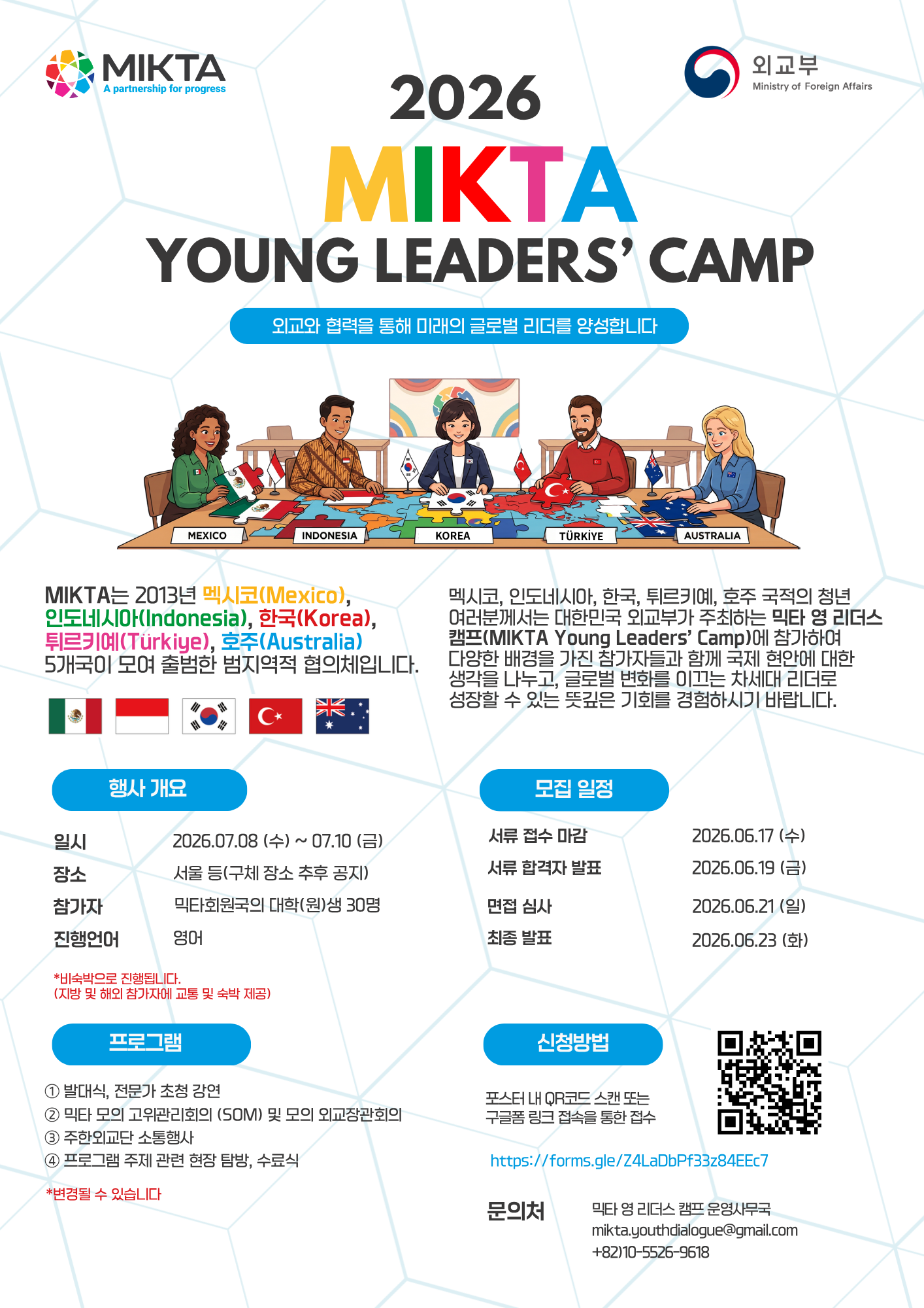 [외교부] 2026년 믹타 영 리더스 캠프 (MIKTA Young Leaders’ Camp)