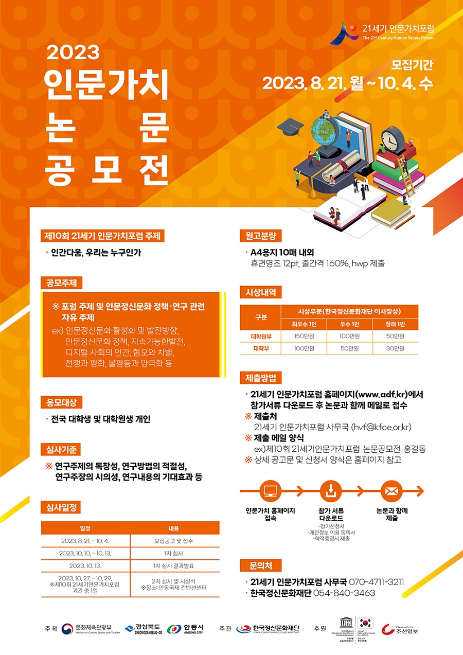 제10회 21세기 인문가치 포럼 2023년 인문가치 논문 공모전