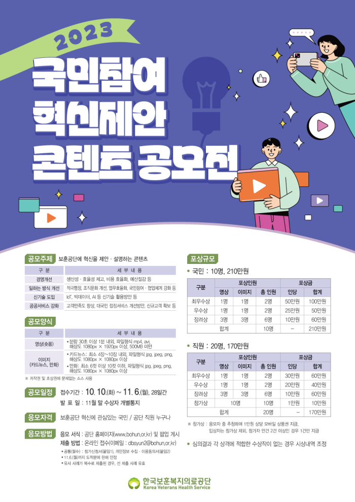 2023년 국민참여 혁신제안 콘텐츠 공모전