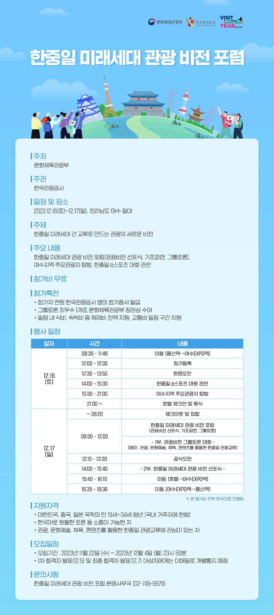 한중일 미래세대 관광 비전 포럼