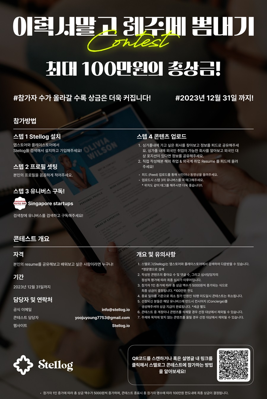 스텔로그 이력서 말고 레주메 뽐내기