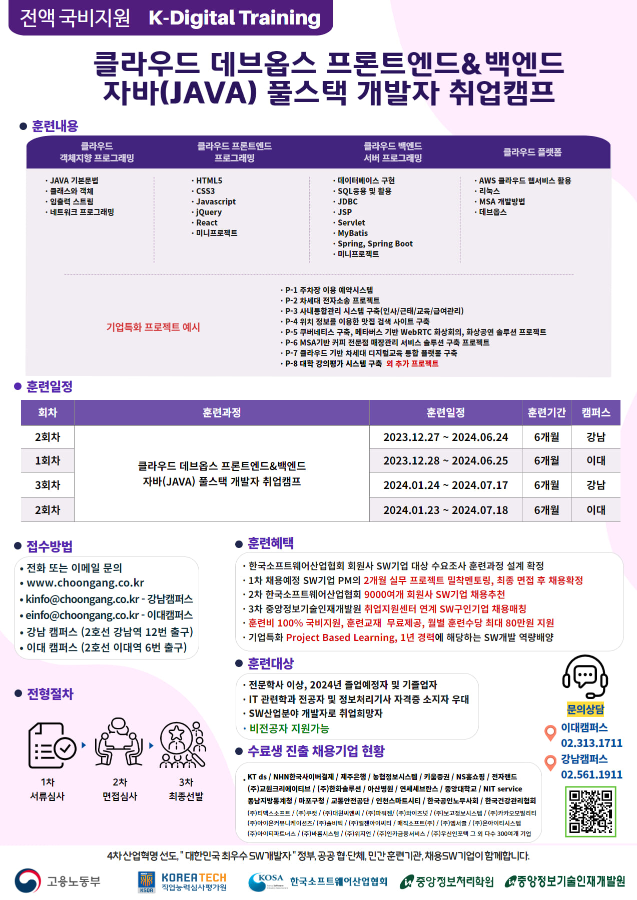 클라우드 데브옵스 프론트엔드&백엔드 자바(JAVA) 풀스텍 개발자 취업캠프