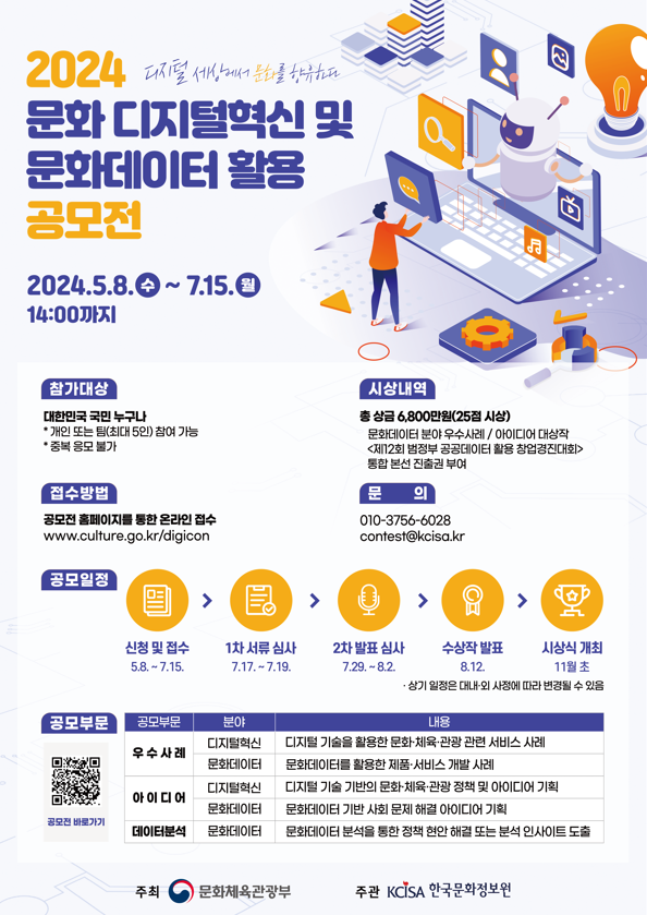 2024년 문화 디지털혁신 및 문화데이터 공모전