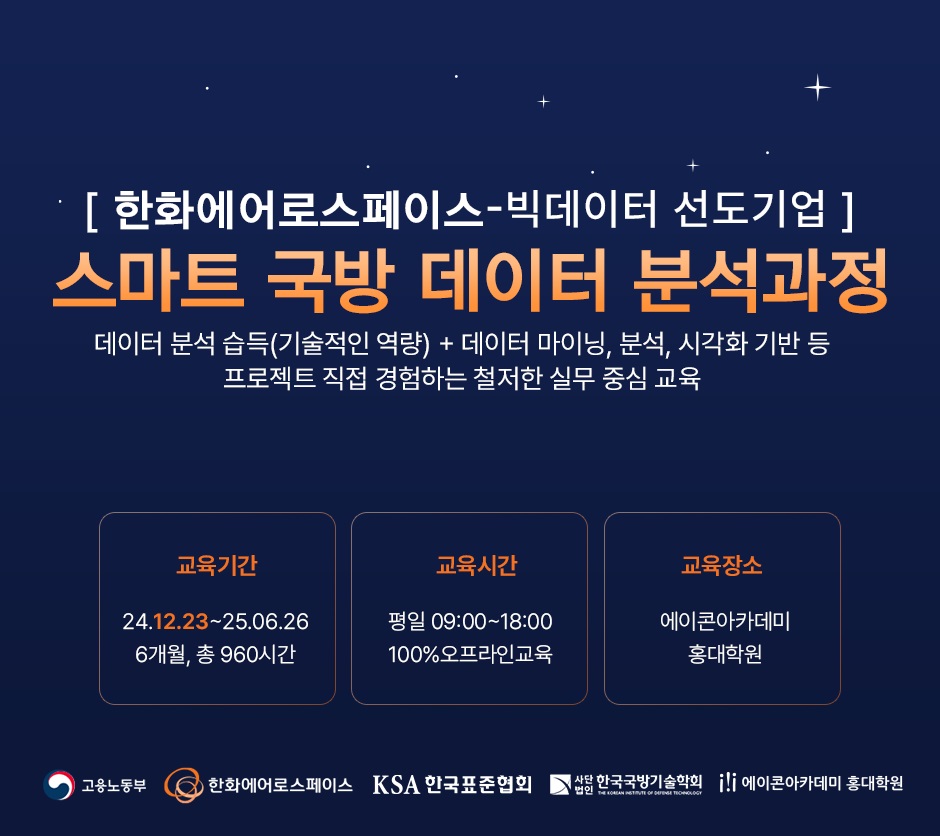 스마트 국방 데이터 분석 과정(한화에어로스페이스)