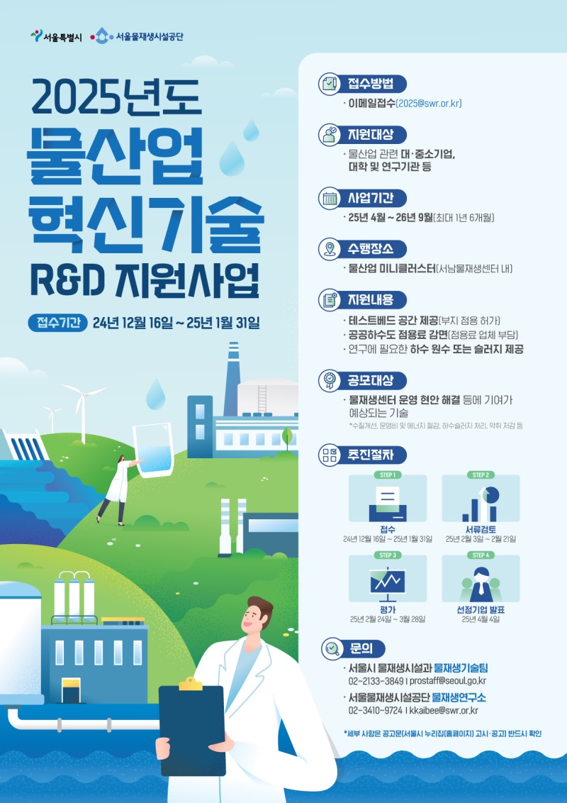 「2025년도 물산업 혁신기술 R&D 지원사업」 모집 공모