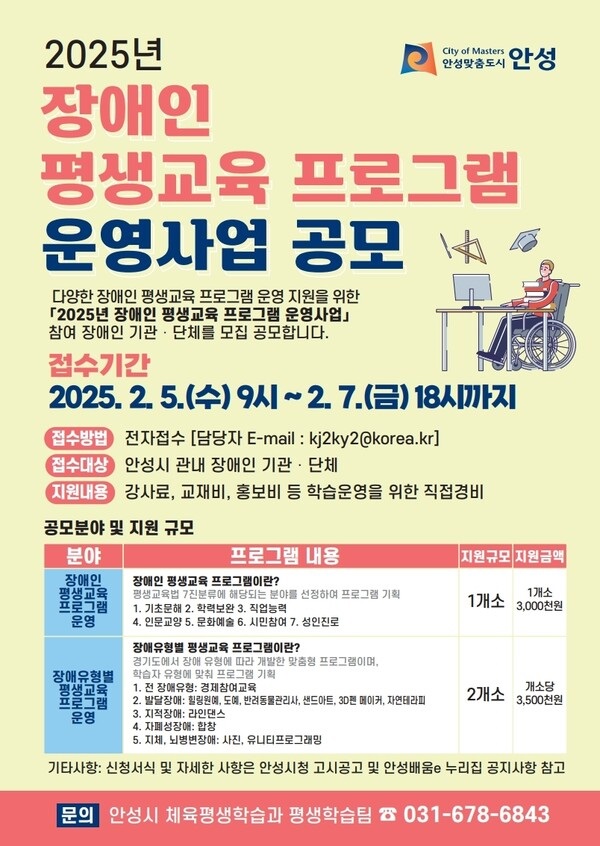 2025년 장애인 평생교육 프로그램 운영사업 공모