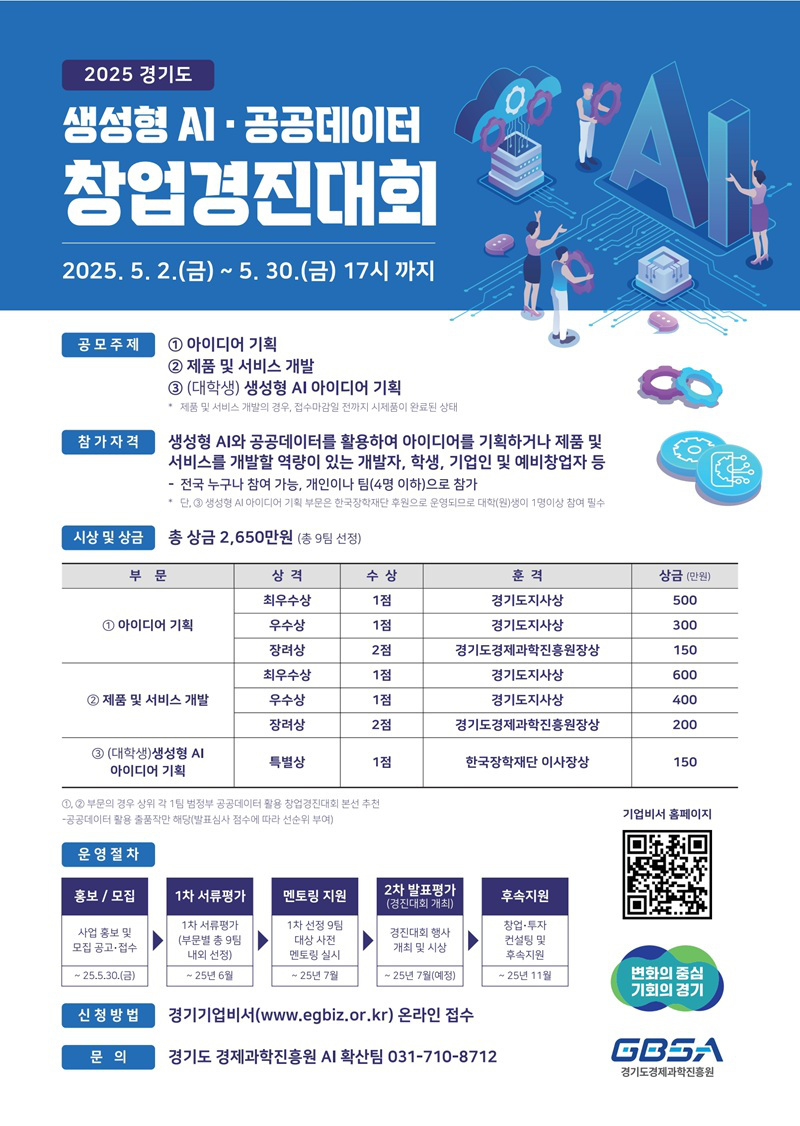 2025 경기도 생성형 AI·공공데이터 창업경진대회