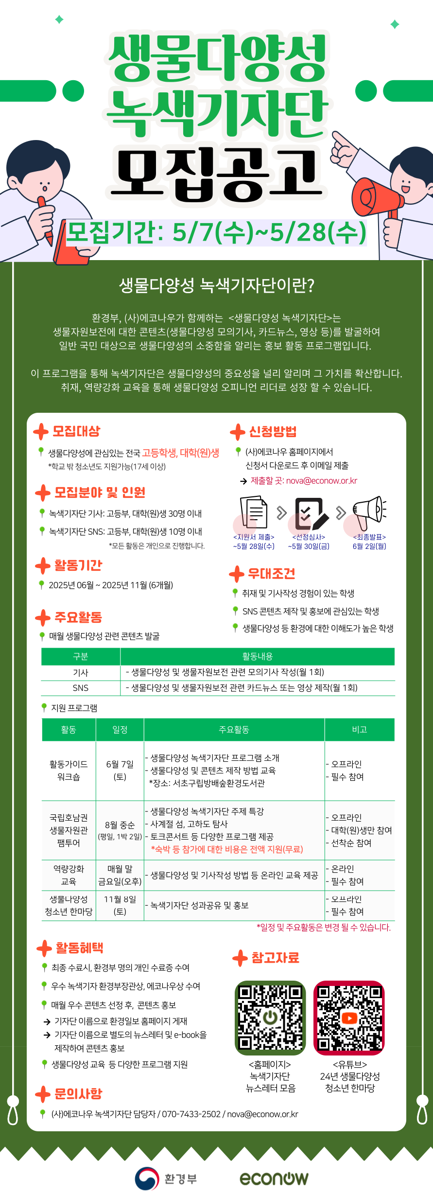2025년 생물다양성 녹색기자단