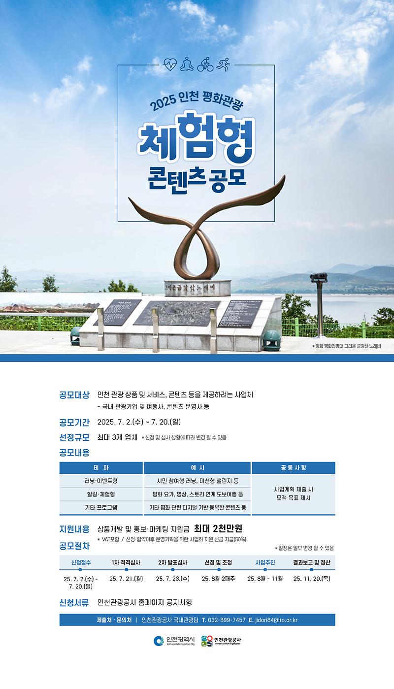 2025 인천 평화관광 체험형 콘텐츠 공모