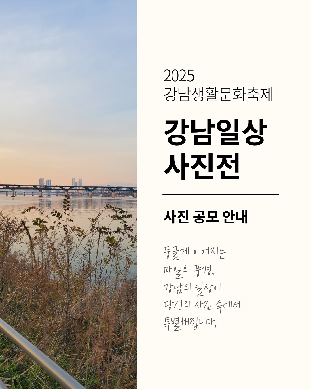 2025 강남생활문화축제 강남일상 사진전 사진 공모