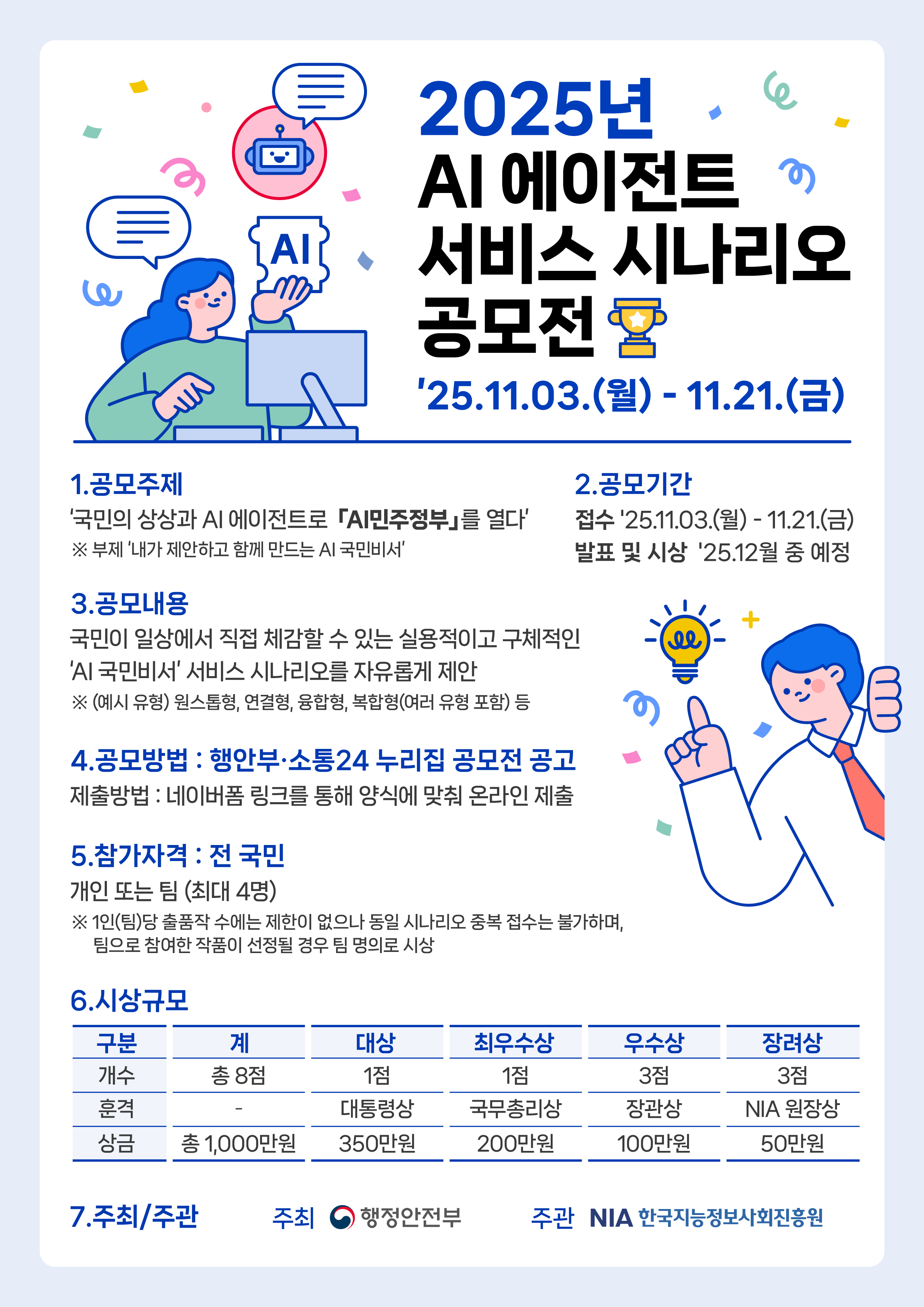 2025년 AI 에이전트 서비스 시나리오 공모전