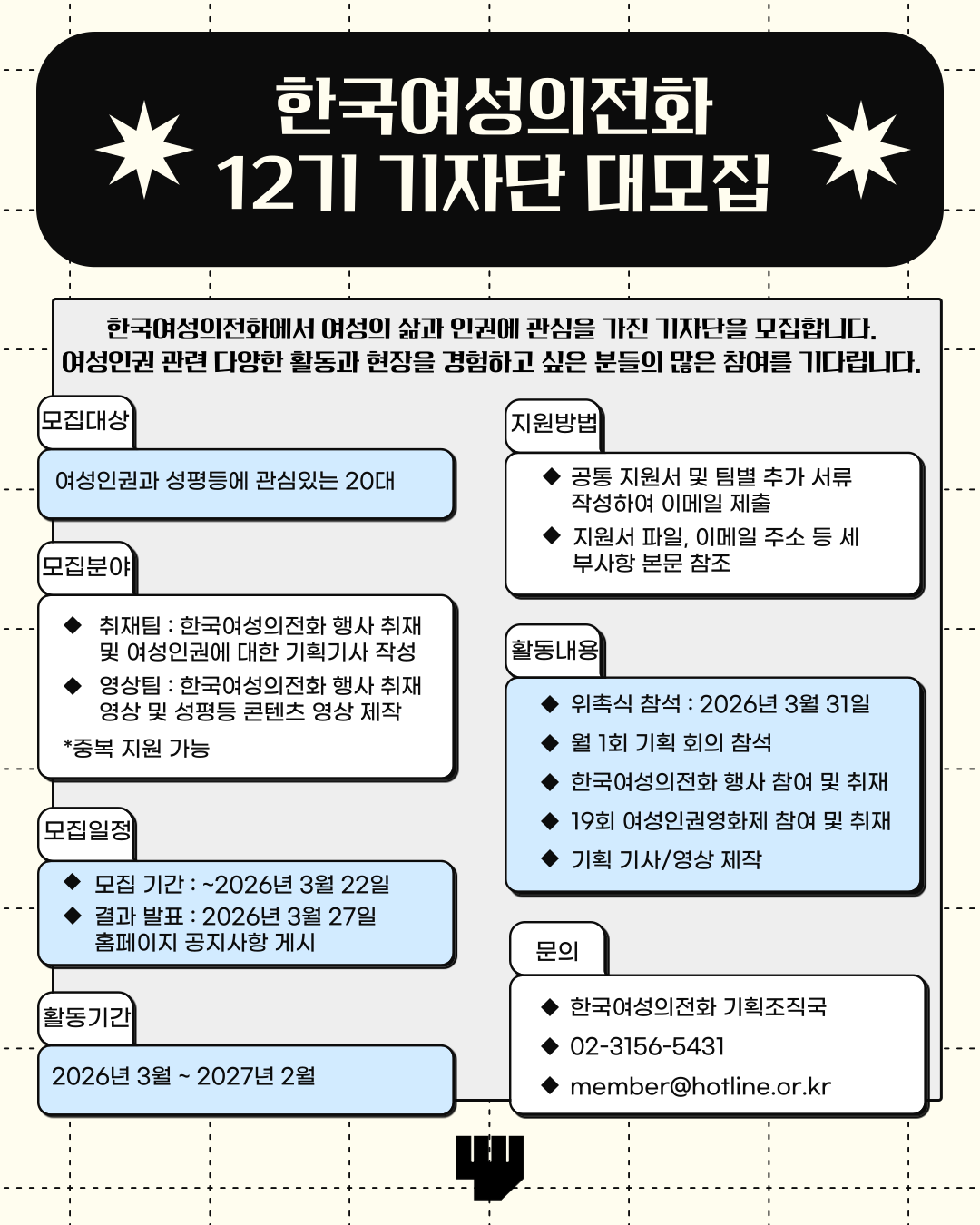 한국여성의전화 12기 기자단