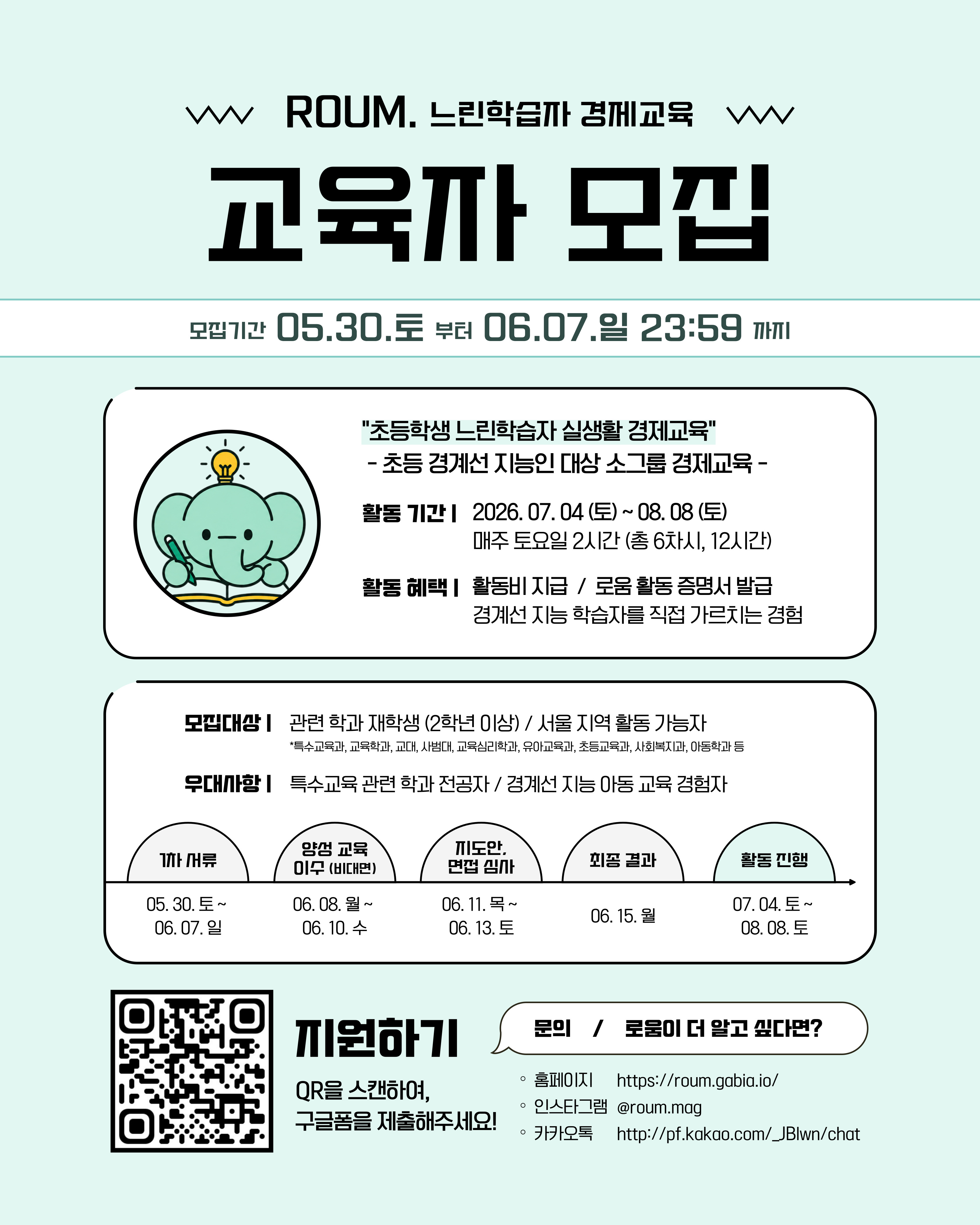 느린학습자 경제교육 교육자 모집