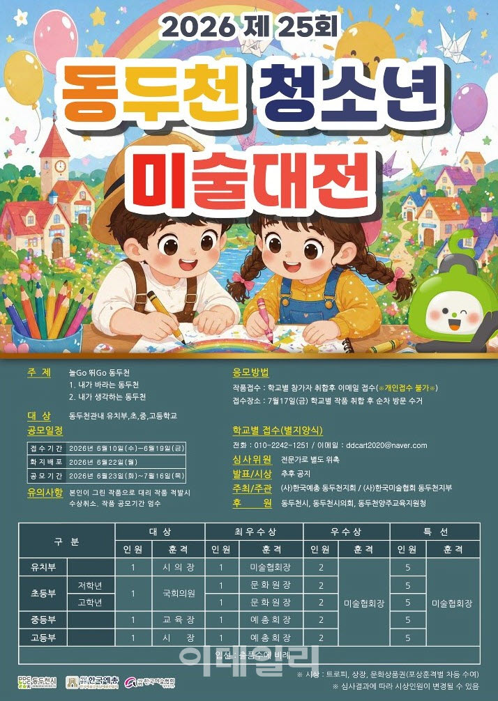 2026 제25회 동두천 청소년 미술대전 